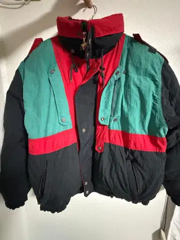 팻 구스 컬러 블록 나일론 자켓