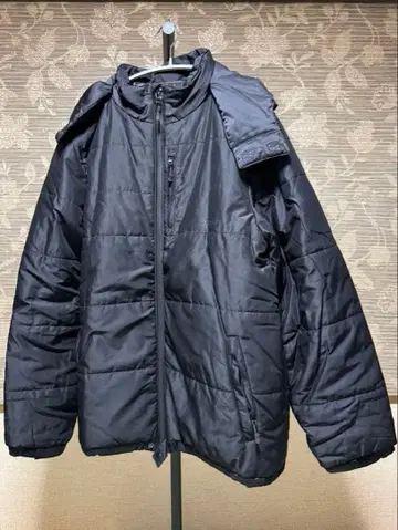 Lafayette 후드 부착 블랙 다운 자켓 L