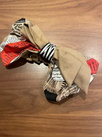 완판 새상품급 핸드메이드 영문 패턴 리본 터번 한정판