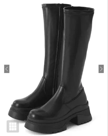 GRL zr1206 23.5cm 통굽 가죽 롱 부츠