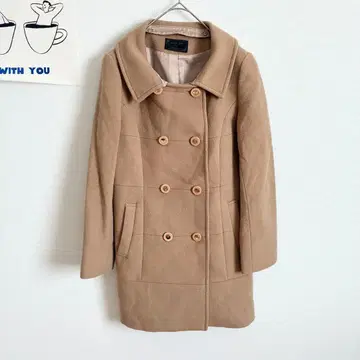 애니시스 더블 버튼 코트 성숙/러블리 A 라인 실루엣 깔끔