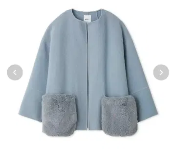 2WAY 퍼 포켓 리버 코트 BLU/F 사이즈