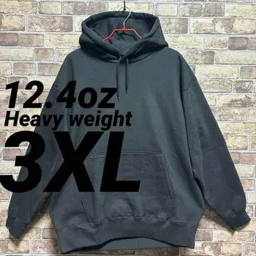 12.4oz 헤비 웨이트 후드티 무지 3XL(XXXL) 블랙