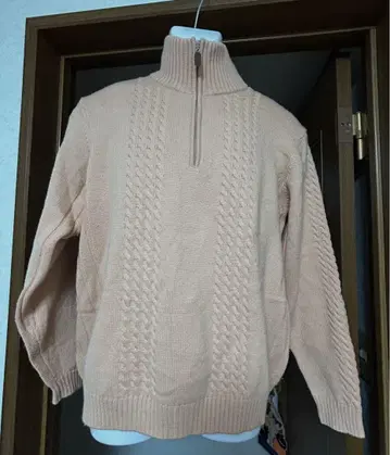 지퍼 달린 하이넥 스웨터 (오렌지)