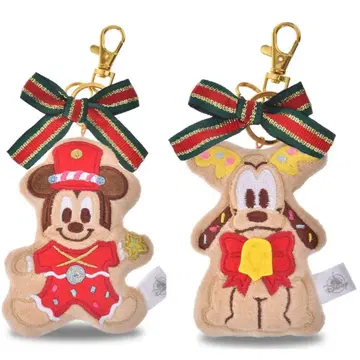 미키 플루토 봉제 인형 키링 키체인 크리스마스 쿠키