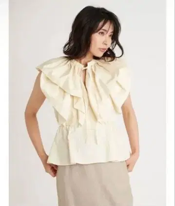 FRAY I.D 더블 퍼프 코튼 블라우스