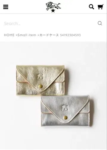 이번 시즌 일비종떼 메탈릭 실버 카드 케이스 지갑