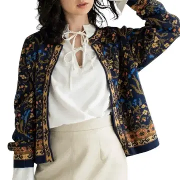 eL 12G 레트로 플라워 가디건 JEANASIS