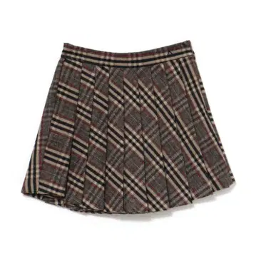andmary Monica check pleats mini skirt