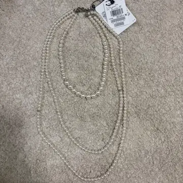 펄 목걸이 3연 탈부착 가능 미사용 새상품