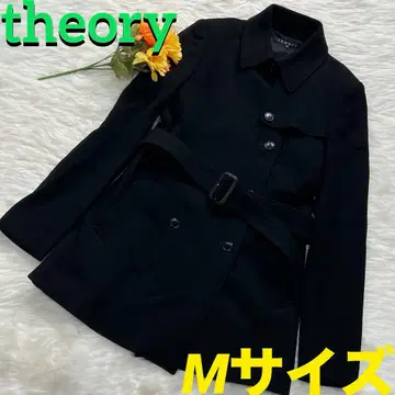컨디션 최상 theory 울 트렌치코트 미들 기장 블랙 M 사이즈