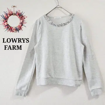 로리즈팜 옷깃 비쥬 부착 풀오버 트레이닝복 깔끔하고 고급스러운 M