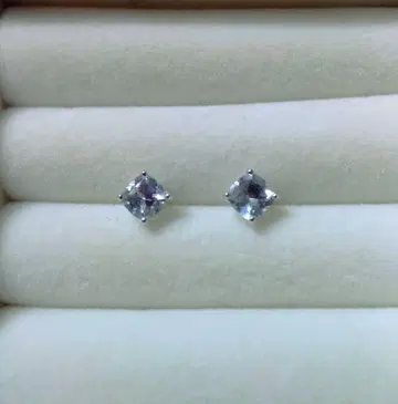 [ 새상품급 ] 츠츠미 K10 화이트 골드 아쿠아 마린 귀걸이