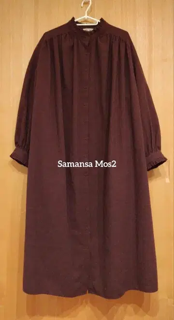 Samansa Mos2 기모 프릴 원피스 보르도 프리 사이즈