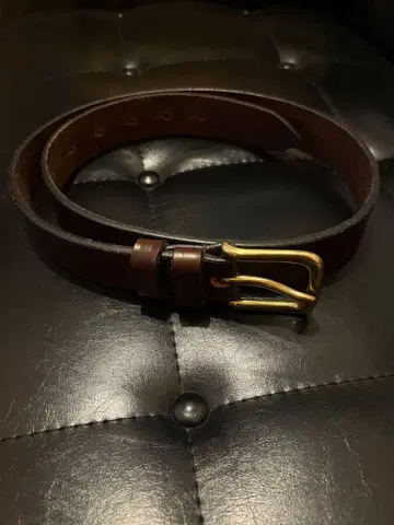 가격 인하 불가 M.F.SADDLERY 브라운 가죽 벨트 골드 컬러 버클