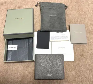 톰포드/TOM FORD 2단 접이식 지갑 동전 지갑 포함 그레이