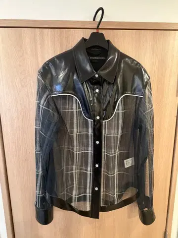 앤더슨 벨 시스루 체크 셔츠