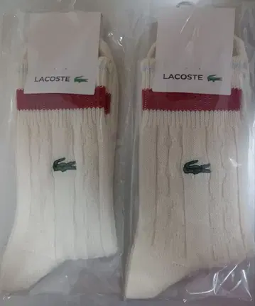 라코스테 일본제 남성용 케이블 짜임 삭스 아이보리 2켤레
