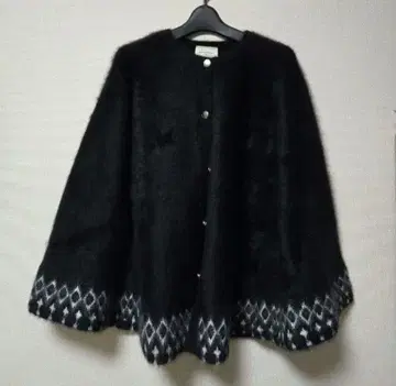 UNITEDARROWS 유나이티드 애로우즈 폭스 캐시미어 자카드 케이프