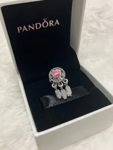 PANDORA 핑크 스톤 x 깃털 참