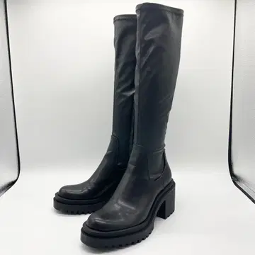 ZARA 자라 니하이 롱 부츠 트랙 밑창 통굽 부츠 블랙 25cm