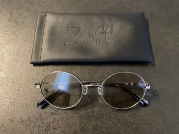 Zoff 실버 라운드 안경 케이스 포함