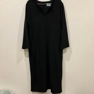 JEANASiS 블랙 V넥 원피스 맥시 길이