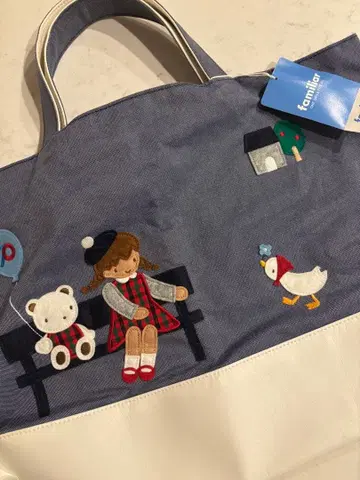 [ 미사용 새상품 ] 파밀리아 고베 본점 한정판 데님 토트백