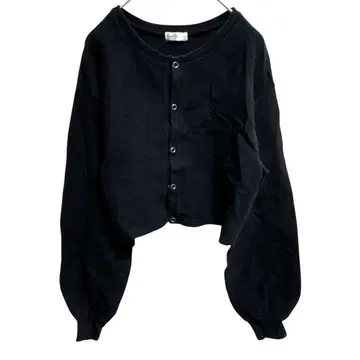 아프레 주르 미뇽 긴팔 가디건 숏 기장 블랙 F 사이즈