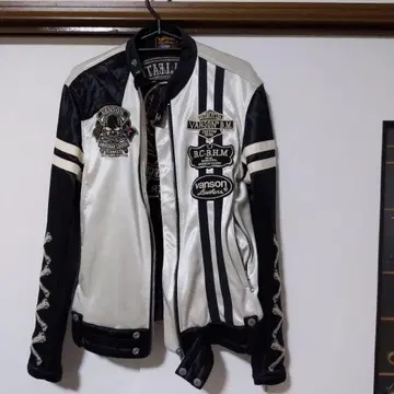 새상품급! 반손 vanson 싱글 라이더 자켓 S 블랙 화이트