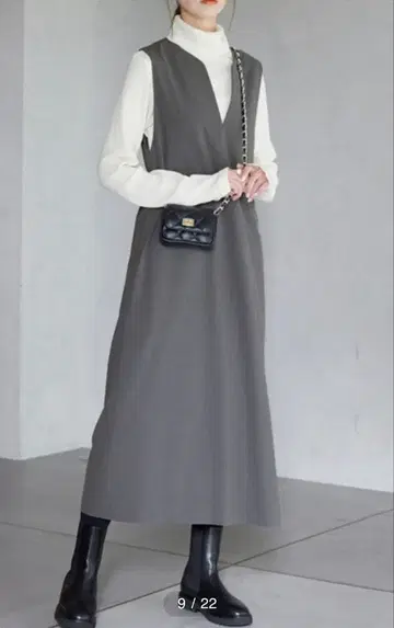 SLOBE IENA 트윌 트로키넥 오버롤 스커트 38