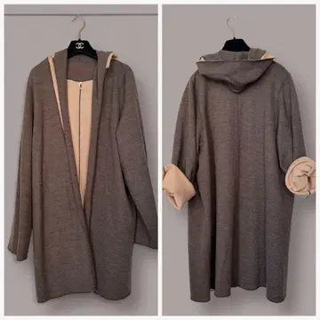 프리스틴 오가닉 코튼 블렌드 울 후디드 코트