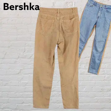 Bershka 바이컬러 데님 코듀로이 절개 허벅지 청바지 [ 34 ]