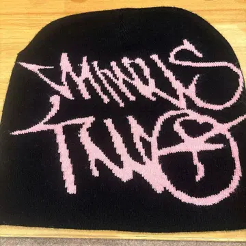 핑크 & 블랙 니트 모자