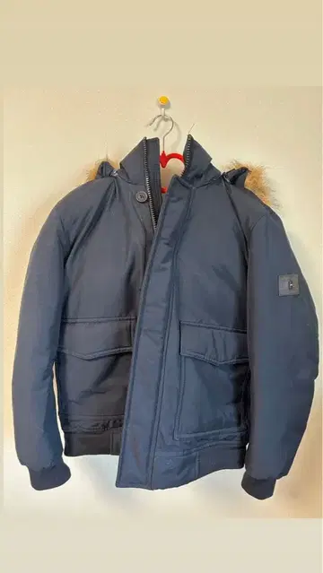 타미힐피거 퍼 다운 다운 자켓 네이비