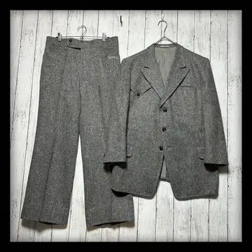 [ VINTAGE 수트 셋업 ] 트위드 울 그레이 M 영국옥
