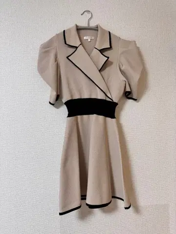 rienda 퍼프 슬리브 니트 원피스