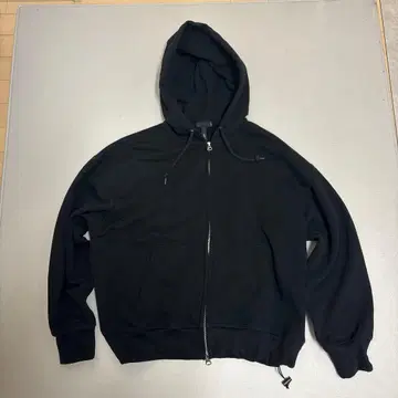 짧은 기장 더블 지퍼 후드티