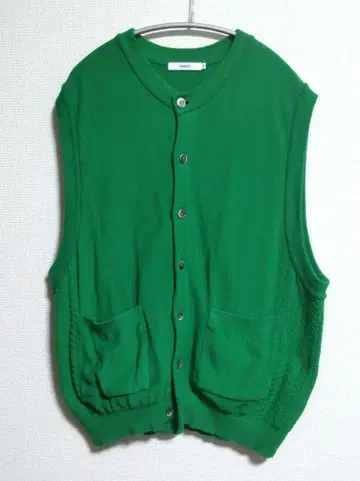 YASHIKI 23SS 니트 베스트 그린 사이즈 1