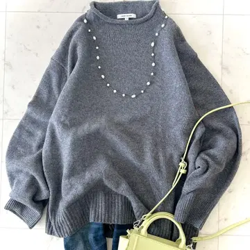 새상품급 23구 워셔블 캐시미어 블렌드 니트 풀오버 그레이 메리노울