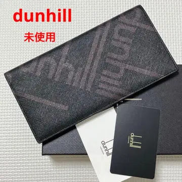 미사용 dunhill 던힐 가죽 장지갑 블랙 빅 로고 박스 카드 포함
