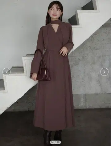 [ 새상품 ] anuans 더블 새틴 클래시컬 원피스