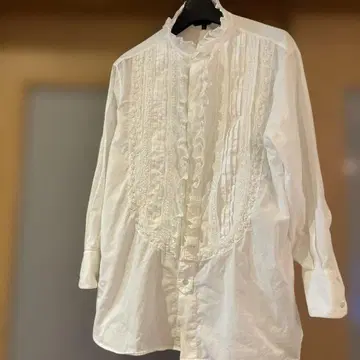 로베르토 카발리 화이트 프릴 셔츠