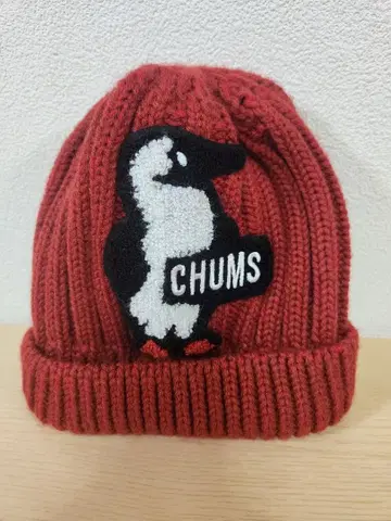 참스 레드 니트 모자 프리 사이즈(19cm)