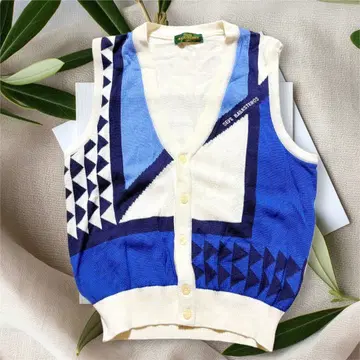 세베 발레스테로스 골프 니트 베스트 M 사이즈 일본제 블루 계열