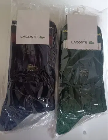 라코스테 일본제 남성용 케이블 짜임 삭스 그린 1켤레와 네이비 1켤레