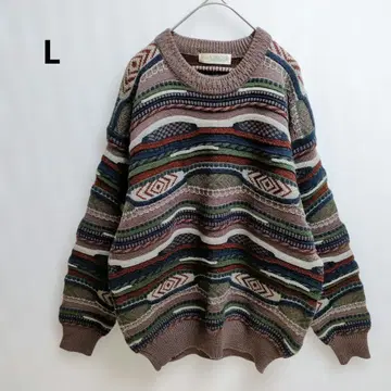 3D 니트 90s 스웨터 크루넥 L 사이즈 구제 의류