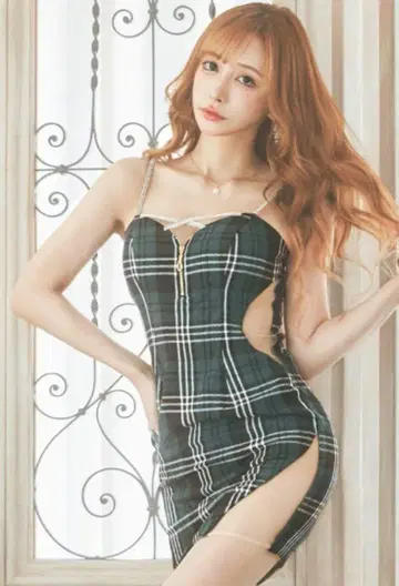 JEWELS 가을 컬러 미니 드레스 딥 그린