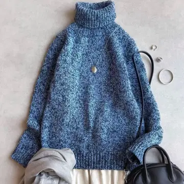 새상품급 정가 3.7만 SLOANE/3G 천축 슬라브 터틀넥 풀오버