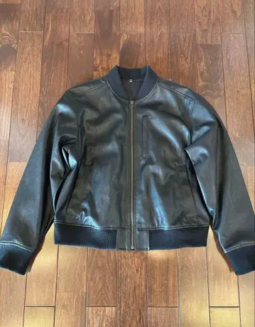 GU 가죽 터치 블루종 블랙 L 사이즈